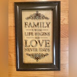 Family is where life begins and love never ends Wall Decor Sign, Hobby Lobby